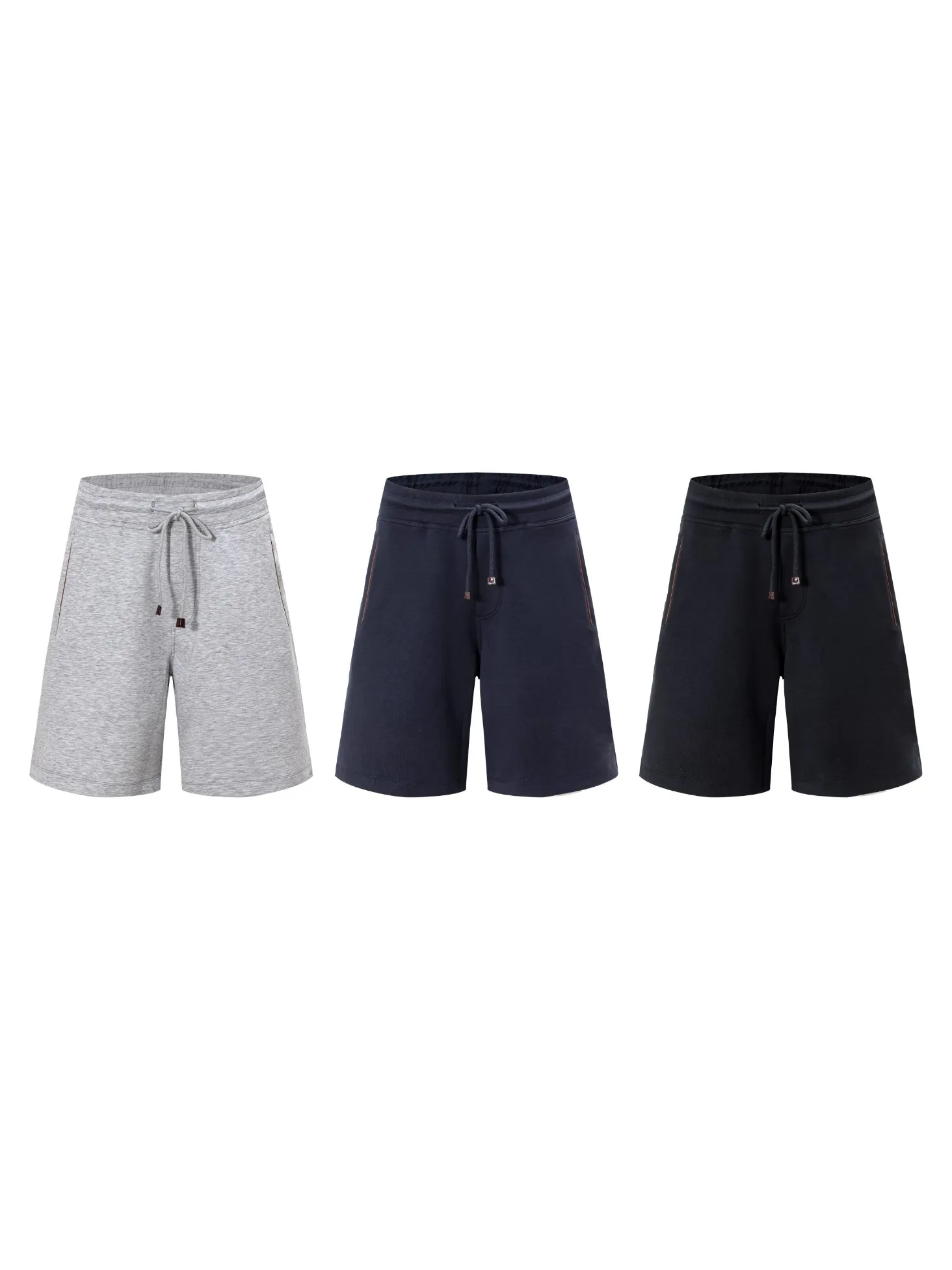 (Higher version) BC 2026ss New Arrival air layer flat cotton Baltic pique cotton blended flat waist shorts Official website Same Style 1:1 Color: Gray Royal Blue Black Sizes: M-3XL